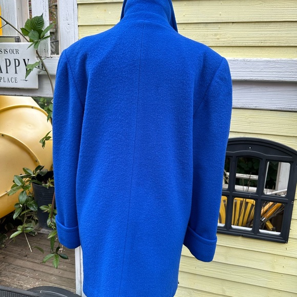 London Fog Maincoats Royal Blue Wool Vintage Coat - Picture 3 of 8